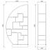 Стеллаж-полусфера роз.золото/темн.шпон см Garda Decor 77IP-SH1003