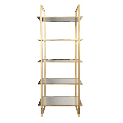 Стеллаж прозр.стекло/золото см Garda Decor 47ED-00401