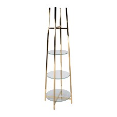 Стеллаж прозр.стекло/золото см Garda Decor 47ED-00501