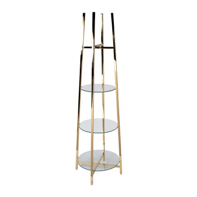 Стеллаж прозр.стекло/золото см Garda Decor 47ED-00501
