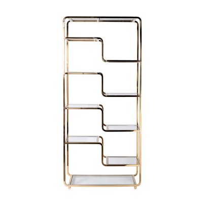 Стеллаж золотистый/прозр. стекло см Garda Decor 46AS-SH1652-GOLD