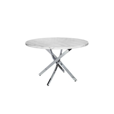 Стол обеденный круглый dсм ножки хром Garda Decor 30F-STOL/OB-9571