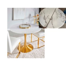 Стол обеденный мрам.стекло/золото см Garda Decor GY-80168