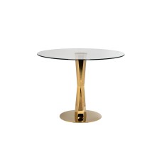 Стол обеденный стекло прозр/золото d.см Garda Decor GY-18074