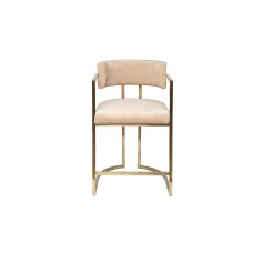 Стул полубарный велюр беж/мат. золото см Garda Decor 76AR-603GOLD-BG