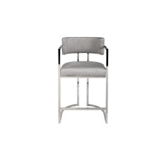 Стул полубарный велюр серый/хром см Garda Decor 76AR-60337