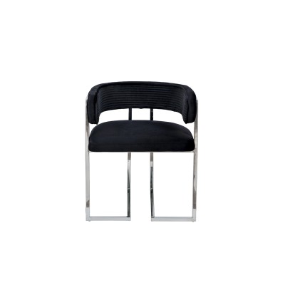 Стул велюр черный/хром см Garda Decor GY-8504STUL-CHERN