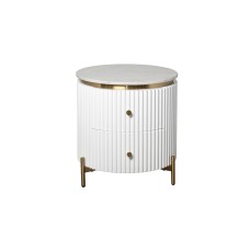 Тумбочка 2 ящика с мраморной столешницей dсм Garda Decor 77IP-GD009-TUMB/1