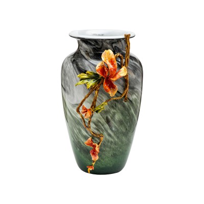 Ваза стеклянная зеленая с цветком см Garda Decor 55RV6816L