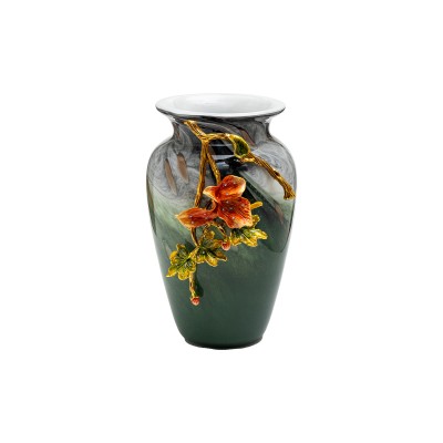 Ваза стеклянная зеленая с цветком см Garda Decor 55RV6816S