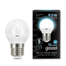 Лампа светодиодная Gauss E27 9.5W 4100K матовая 105102210