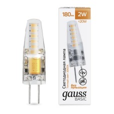 Светодиодная лампа Gauss Basic G4 2W 3000K 1159712