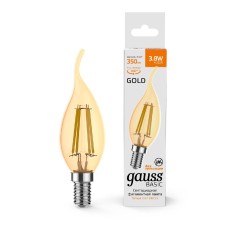 Светодиодная филаментная лампа Gauss Basic Filament E14 3,8W 2400K 1047154