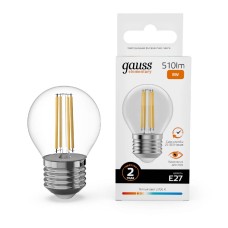 Лампа светодиодная Gauss Filament Elementary E27 8W 2700K 52218