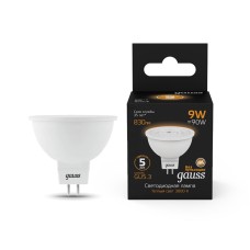 Лампа светодиодная Gauss GU5.3 9W 3000K матовая 101505109