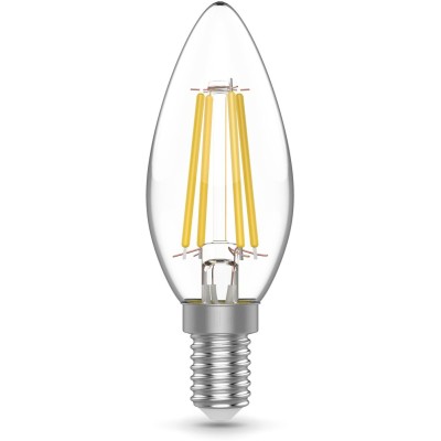 Светодиодная филаментная лампа Gauss Basic Filament E14 5W 4000K свеча 50312252