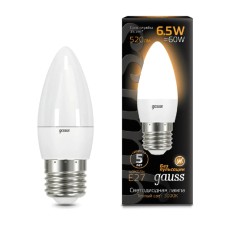 Лампа светодиодная Gauss E27 6.5W 2700К матовая 103102107