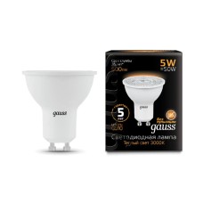 Лампа светодиодная Gauss GU10 5W 2700K матовая 101506105