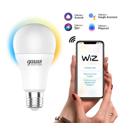 Лампа светодиодная диммируемая Gauss E27 10W 2700-6500K матовая 1080112