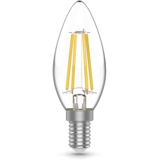 Светодиодная филаментная лампа Gauss Basic Filament E14 4W 3000K свеча 50312142