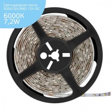 Светодиодная лента Gauss 7,2W/m 30LED/m 5050SMD холодный белый 5M 355000307