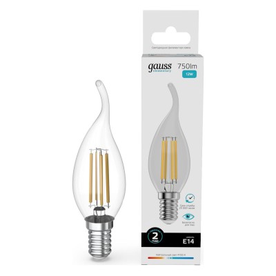 Лампа светодиодная Gauss Filament Elementary E14 12Вт 4100K 42122