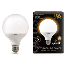 Лампа светодиодная Gauss LED G95 E27 16Вт 3000K 105102116