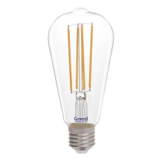 Филаментная светодиодная лампа General GLDEN-ST64S-10-230-E27-2700 655304