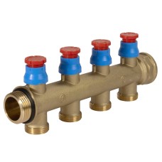 Коллектор сборный Giacomini с регулирующими клапанами 1" x 3/4"E /2, R583VY112