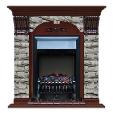 Комплект из электрокамина напольного и портала (106.5x36.5x98 см) Арочный Алтай Fobos BL АР000009