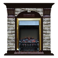 Комплект из электрокамина напольного и портала (106.5x36.5x98 см) Арочный Алтай Fobos BR АР000002