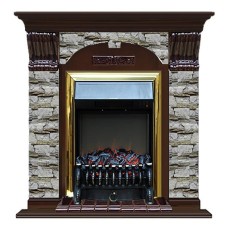 Комплект из электрокамина напольного и портала (106.5x36.5x98 см) Арочный Алтай Fobos BR АР000006