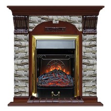 Комплект из электрокамина напольного и портала (106.5x36.5x98 см) Арочный Алтай Majestic BR АР000012