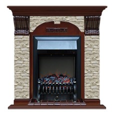 Комплект из электрокамина напольного и портала (106.5x36.5x98 см) Арочный ГО Fobos BL АР000049