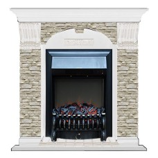 Комплект из электрокамина напольного и портала (106.5x36.5x98 см) Арочный ГО Fobos BL АР000057