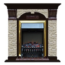 Комплект из электрокамина напольного и портала (106.5x36.5x98 см) Арочный ГО Fobos BR АР000042