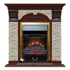 Комплект из электрокамина напольного и портала (106.5x36.5x98 см) Арочный ГО Majestic BR АР000052