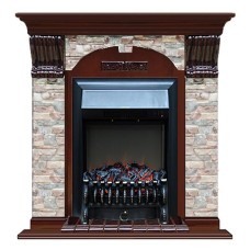 Комплект из электрокамина напольного и портала (106.5x36.5x98 см) Арочный ГЦ Fobos BL АР000069