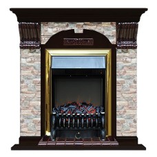 Комплект из электрокамина напольного и портала (106.5x36.5x98 см) Арочный ГЦ Fobos BR АР000062