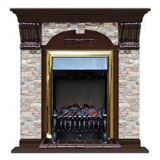 Комплект из электрокамина напольного и портала (106.5x36.5x98 см) Арочный ГЦ Fobos BR АР000066