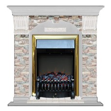 Комплект из электрокамина напольного и портала (106.5x36.5x98 см) Арочный ГЦ Fobos BR АР000074