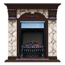 Комплект из электрокамина напольного и портала (106.5x36.5x98 см) Арочный Карелия Fobos BL АР000085