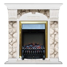 Комплект из электрокамина напольного и портала (106.5x36.5x98 см) Арочный Карелия Fobos BR АР000098