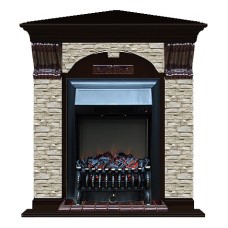 Комплект из электрокамина напольного и портала (106.5x81x98 см) Арочный ГО угл. Fobos BL АРУ00041