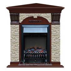 Комплект из электрокамина напольного и портала (106.5x81x98 см) Арочный ГО угл. Fobos BL АРУ00049