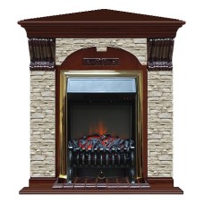 Комплект из электрокамина напольного и портала (106.5x81x98 см) Арочный ГО угл. Fobos BR АРУ00050