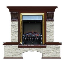 Комплект из электрокамина напольного и портала (122x40х108.5 см) Бостон К ГО Fobos BR БК000050