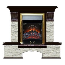 Комплект из электрокамина напольного и портала (122x40х108.5 см) Бостон К ГО Majestic BR БК000044