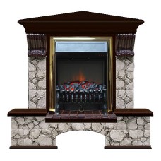 Комплект из электрокамина напольного и портала (122x83x109 см) Бостон К Карелия угл. Fobos BR БКУ00086