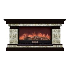 Комплект из электрокамина напольного и портала (143x45x80 см) Брайтон Карелия Premier S86 БР000001